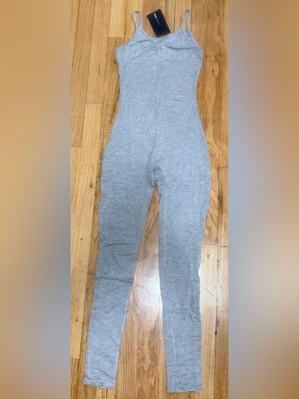 Fashion Nova Grey Crewneck Top with Branded Neckline
